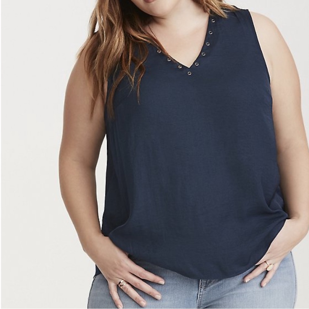 Torrid grommet Navy blue tank top 3X 22/24 Plus size NWT